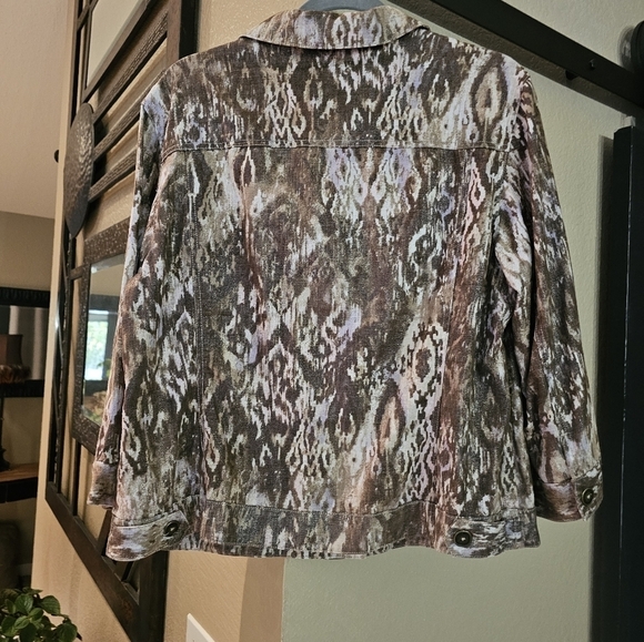 Chicos Linen Jacket Size Lg - Picture 4 of 10